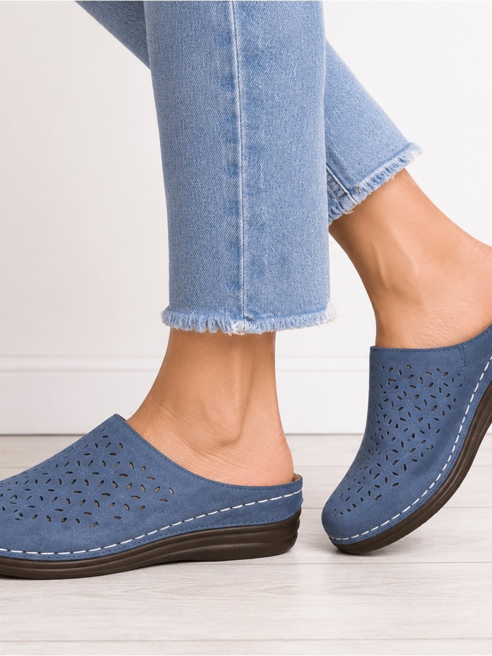 Mule Clogs Patrizia by Spring Step Blue Comfy and Cute Size 7